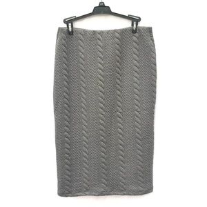 Y2K M Massimo Wool Grey Pleated Pencil Skirt Women’s Formal Business Casual